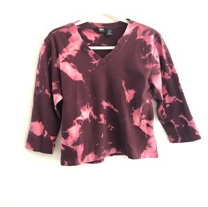 MOSSIMO V-Neck Pullover Sweater Bleach Dye Size L